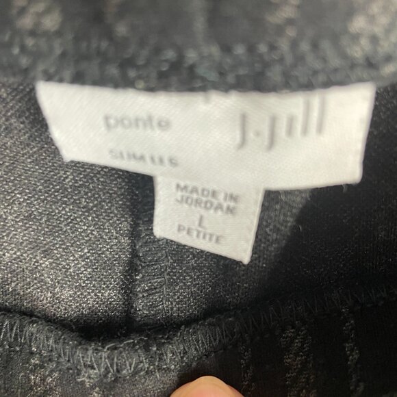 J. Jill Ponte Leggings size L Petite Black and gray Plaid - Picture 3 of 4